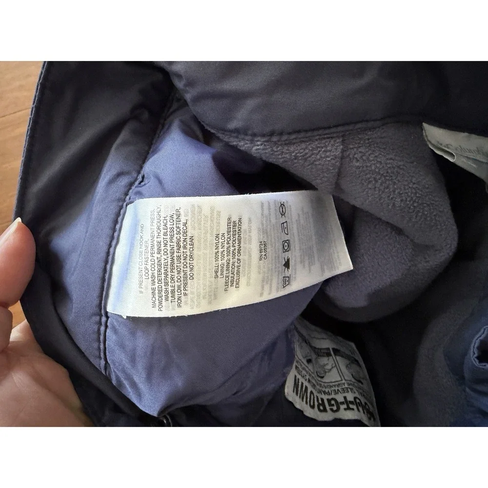 Columbia Boys Snow Pants Navy Blue Sz 7-8 Snowboard Adjustable Bugaboo